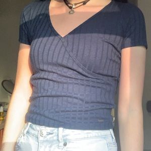 hollister navy blue shirt